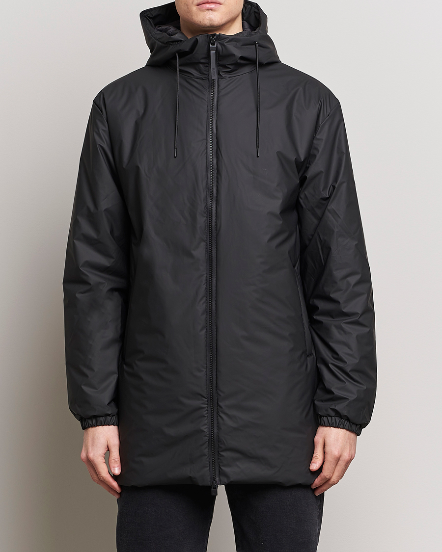 Men | Coats | RAINS | Lohja Hooded Car Coat Black