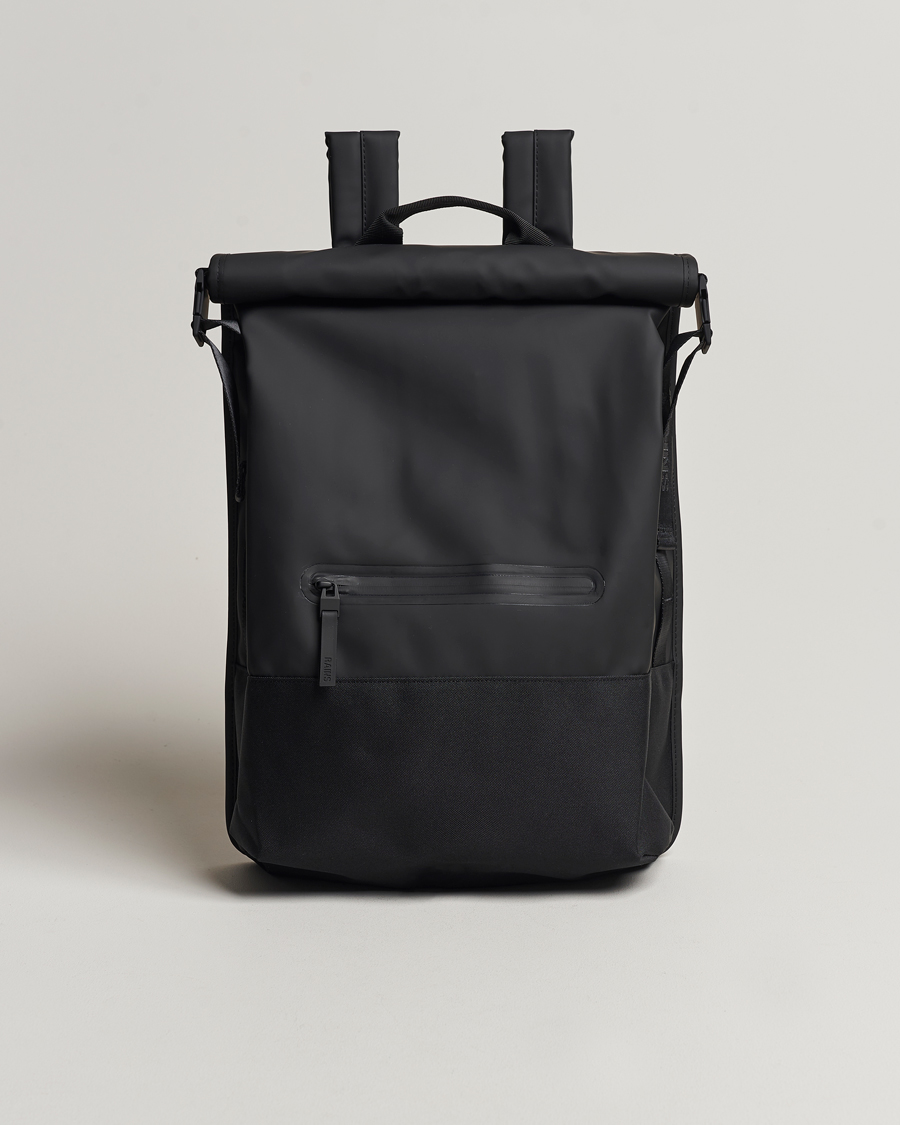 Herre | Tasker | RAINS | Trail Rolltop Backpack Black