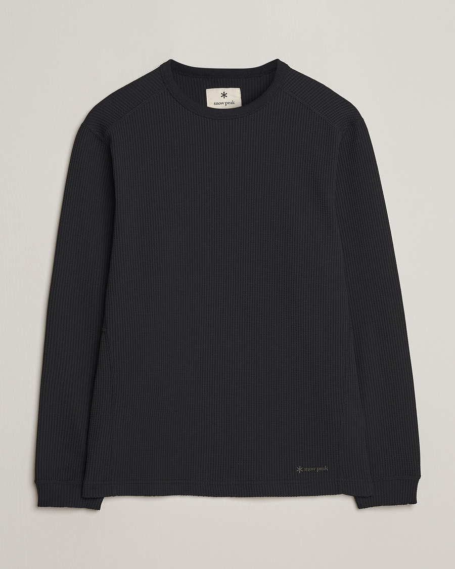 Herre | T-Shirts | Snow Peak | Dry Waffle Long Sleeve T-Shirt Black