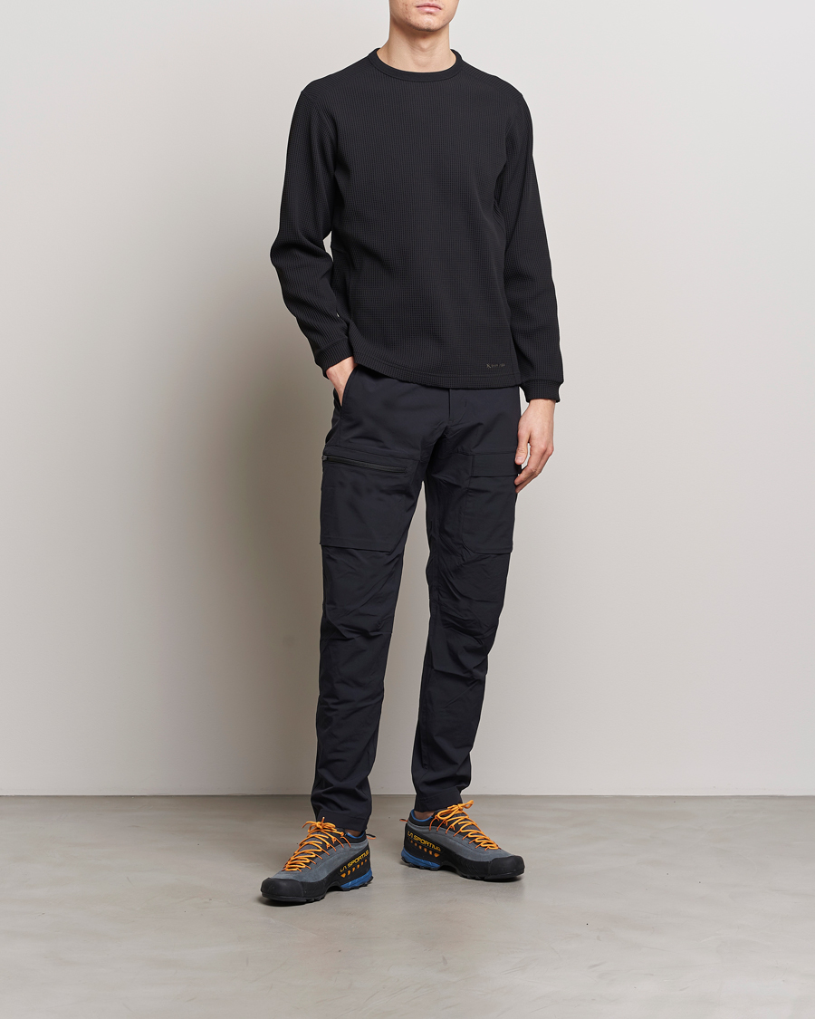 Herre | T-Shirts | Snow Peak | Dry Waffle Long Sleeve T-Shirt Black