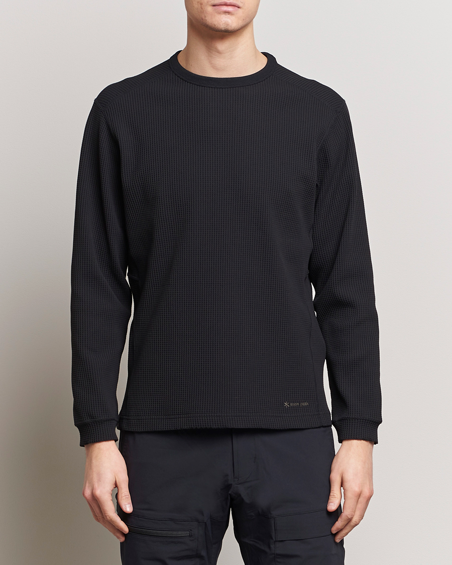 Herre | Sorte t-shirts | Snow Peak | Dry Waffle Long Sleeve T-Shirt Black