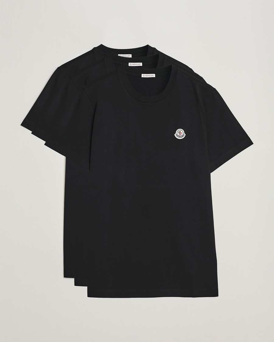 Herre | T-Shirts | Moncler | 3-Pack T-Shirt Black