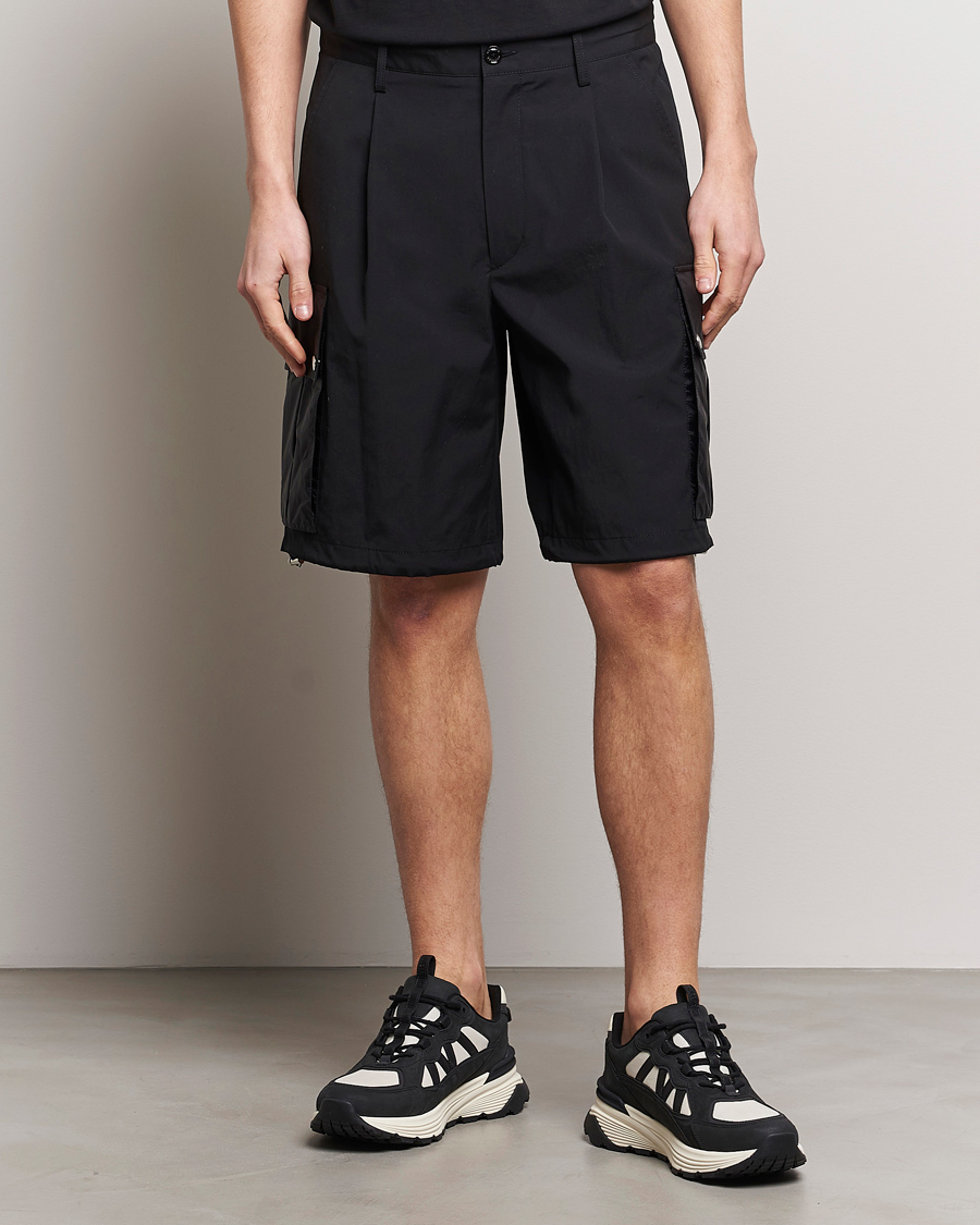 Herr | Cargoshorts | Moncler | Cotton Cargo Shorts Black