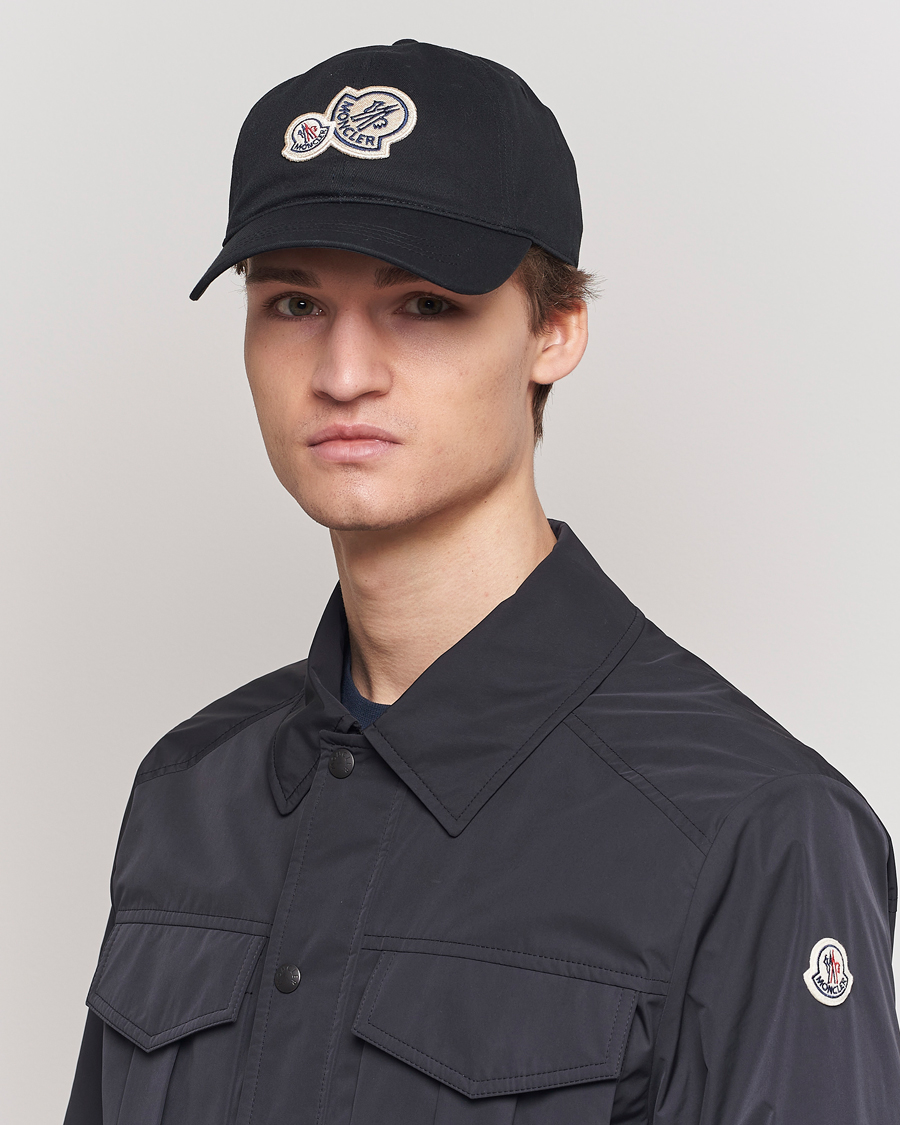 Herre | Moncler Double Logo Baseball Cap Black | Moncler | Double Logo Baseball Cap Black