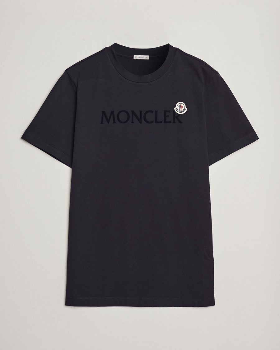 Herre | T-Shirts | Moncler | Lettering Logo T-Shirt Navy