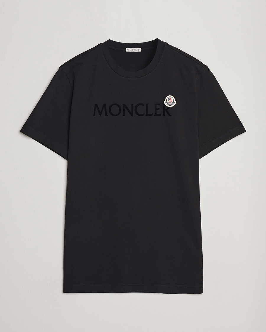 Herre | T-Shirts | Moncler | Lettering Logo T-Shirt Black