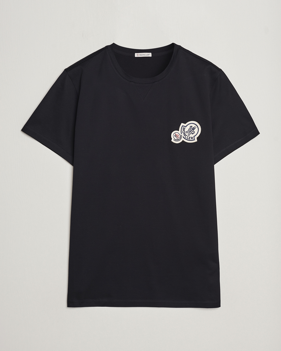 Herr | T-Shirts | Moncler | Double Logo T-Shirt Black