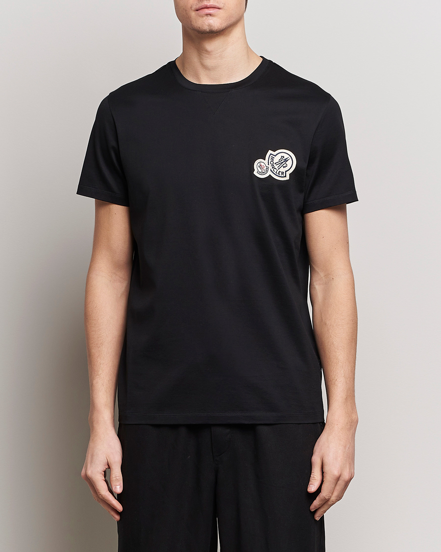 Herre |  | Moncler | Double Logo T-Shirt Black