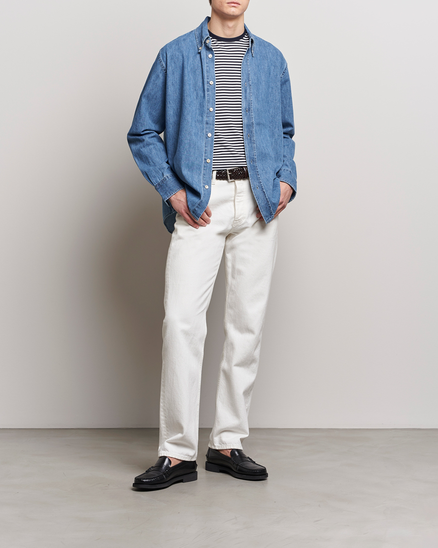 Herre | Skjorter | Sunflower | Denim Button Down Shirt Mid Blue