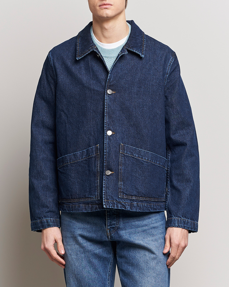 Herre | Afdelinger | Sunflower | Denim Worker Jacket Rinse Blue