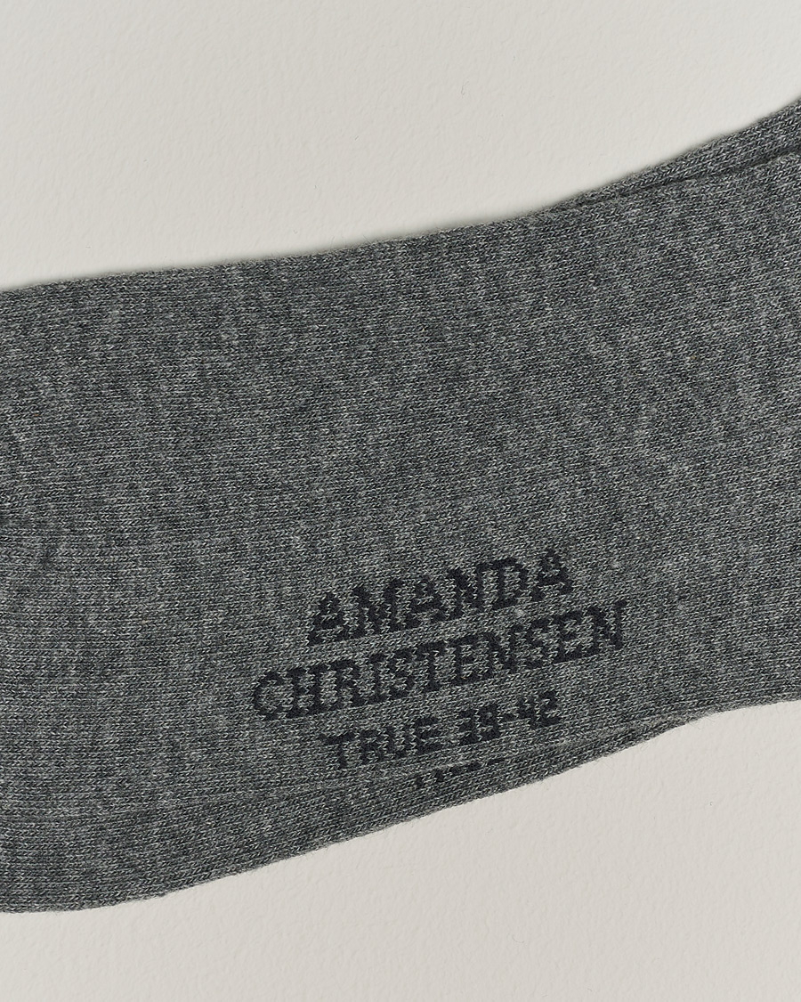 Herr |  | Amanda Christensen | 3-Pack True Cotton Socks Grey Melange