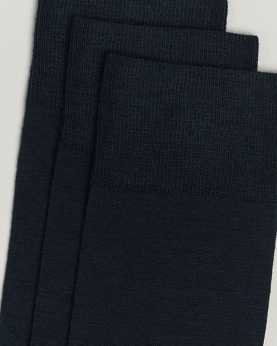 Herre | Business & Beyond | Amanda Christensen | 3-Pack Icon Wool/Cotton Socks Dark Navy