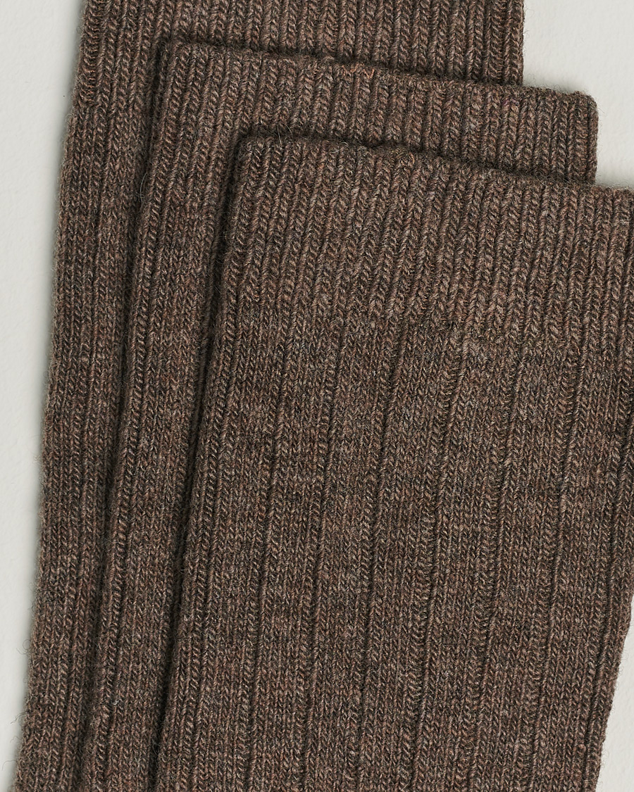 Herre | Undertøj | Amanda Christensen | 3-Pack Supreme Wool/Cashmere Sock Brown Melange