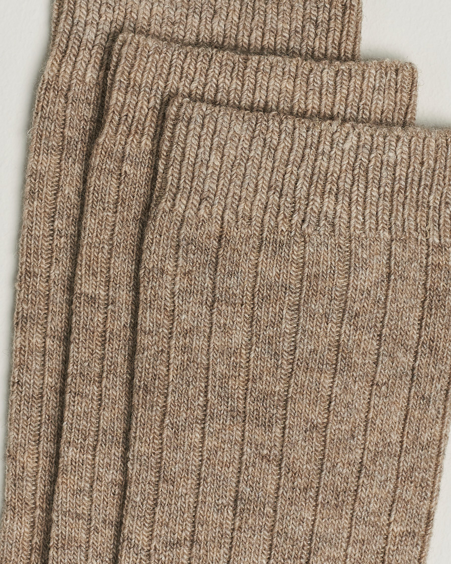 Herre | Tøj | Amanda Christensen | 3-Pack Supreme Wool/Cashmere Sock Beige Melange