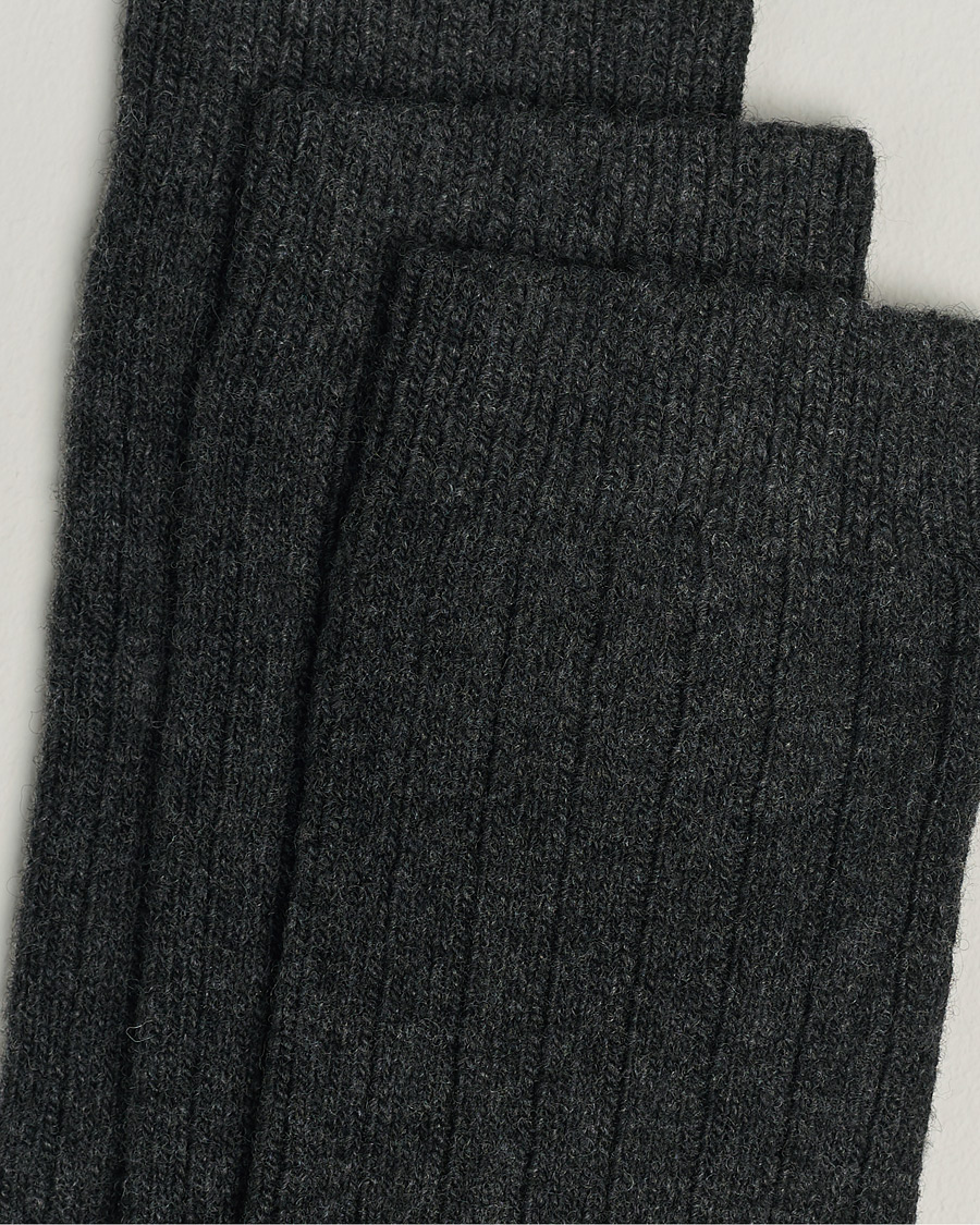 Herre | Tøj | Amanda Christensen | 3-Pack Supreme Wool/Cashmere Sock Antracite Melange