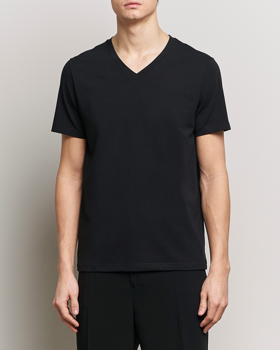 Herre | Sorte t-shirts | Filippa K | Organic Cotton V-Neck T-Shirt Black
