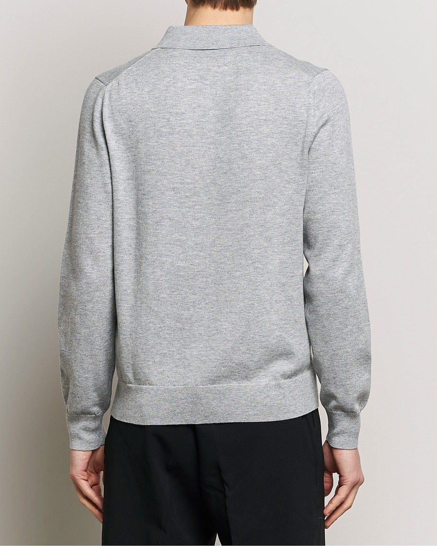Herre | Trøjer | Filippa K | Knitted Polo Shirt Light Grey Melange