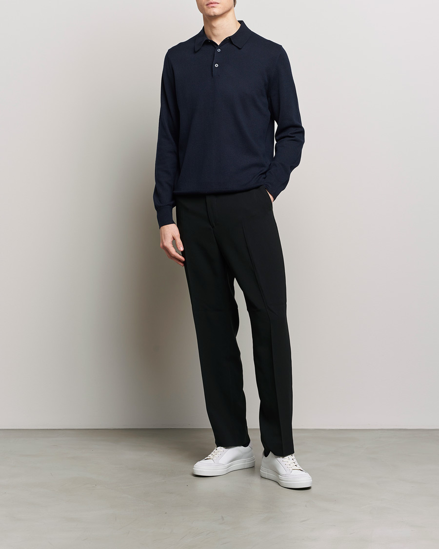 Herre | Trøjer | Filippa K | Knitted Polo Shirt Navy