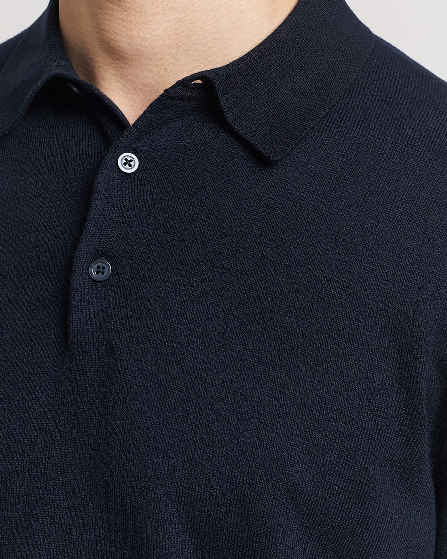 Herre | Trøjer | Filippa K | Knitted Polo Shirt Navy