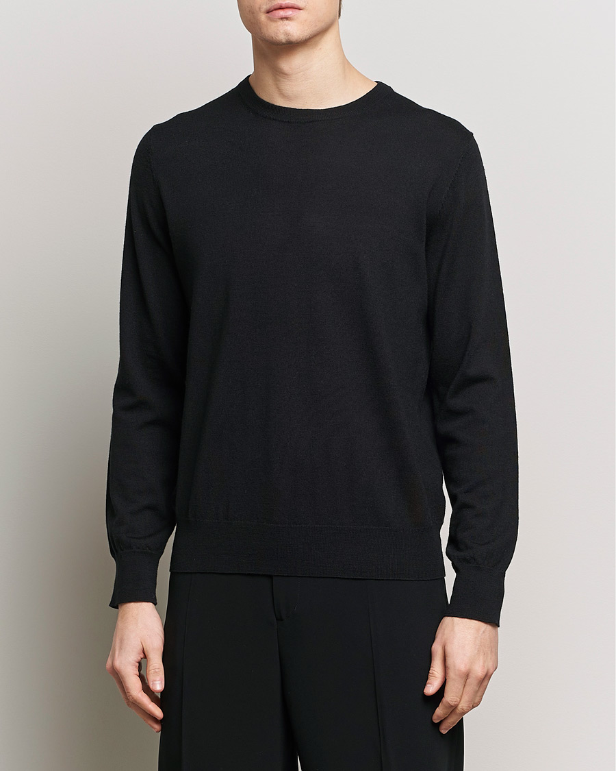 Herre | Tøj | Filippa K | Merino Round Neck Sweater Black