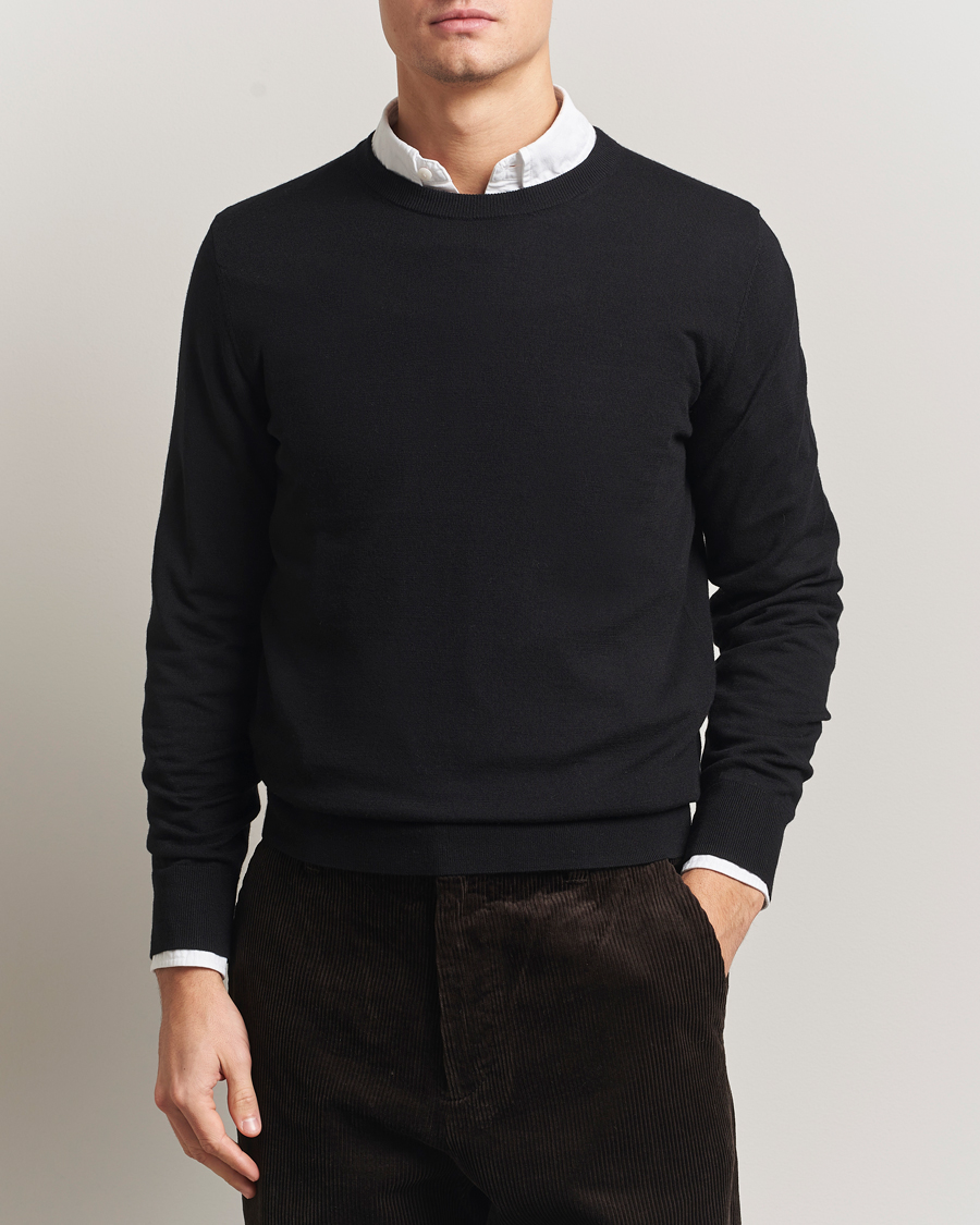 Herre | Trøjer | Filippa K | Merino Round Neck Sweater Black