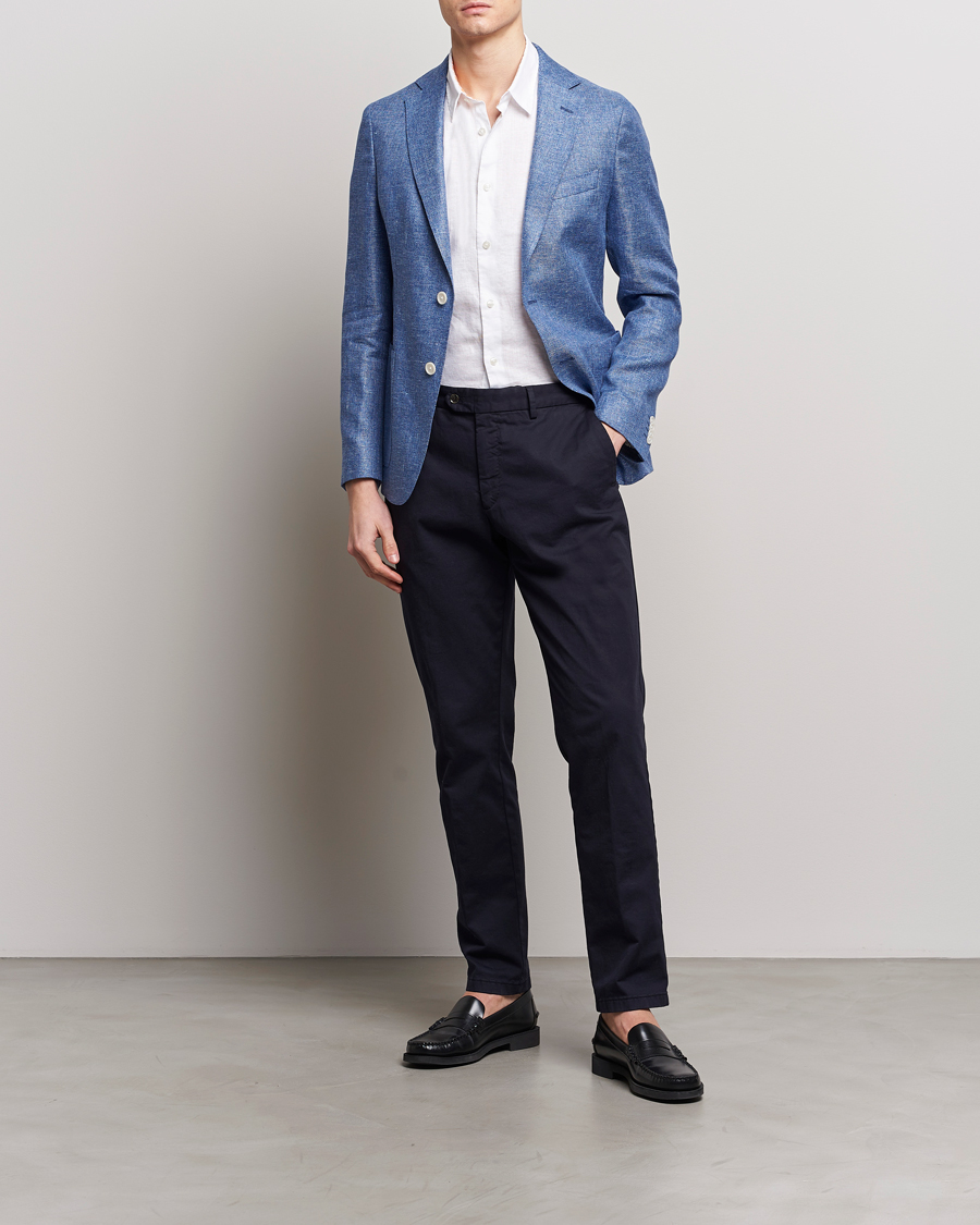 Herre | Blazere & jakker | BOSS BLACK | Hanry Linen Blazer Medium Blue