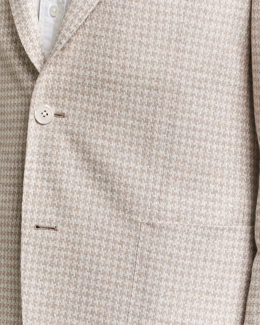 Herre | Blazere & jakker | BOSS BLACK | Hanry Jersey Linen Checked Blazer Dark Beige