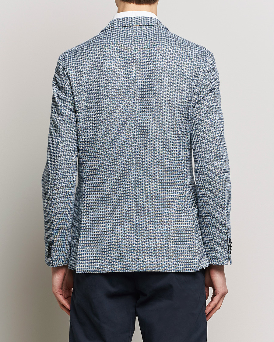 Herre | Blazere & jakker | BOSS BLACK | Hanry Jersey Linen Checked Blazer Bright Blue