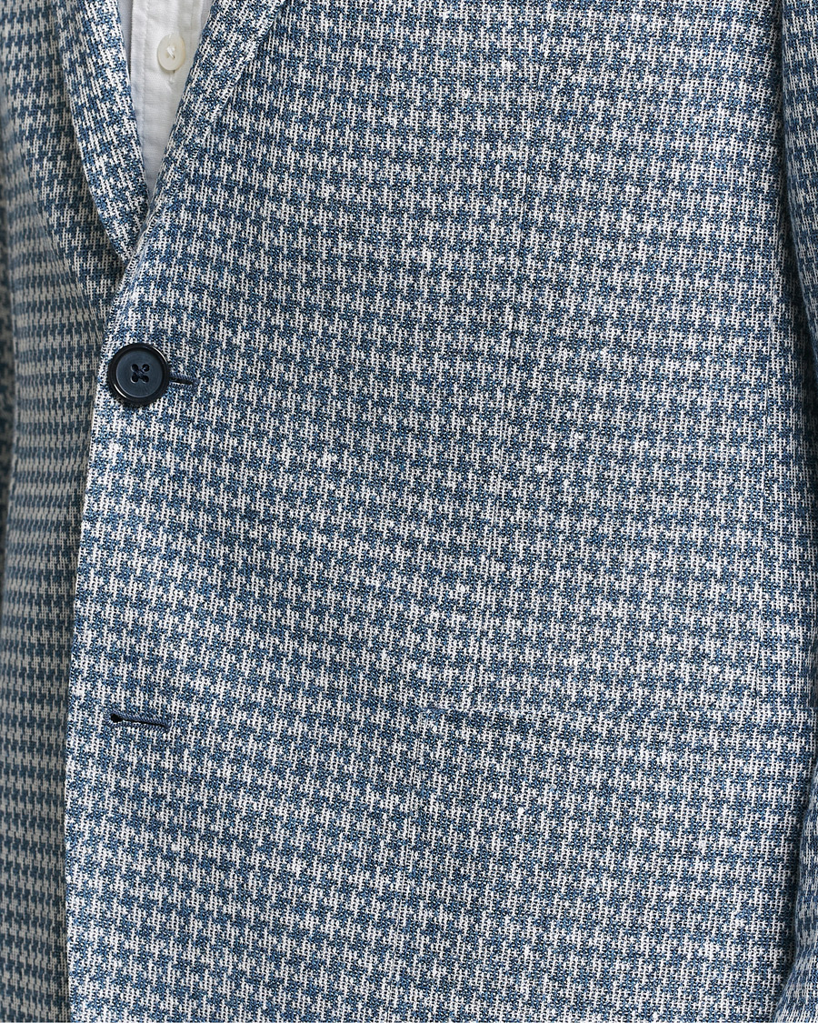 Herre | Blazere & jakker | BOSS BLACK | Hanry Jersey Linen Checked Blazer Bright Blue