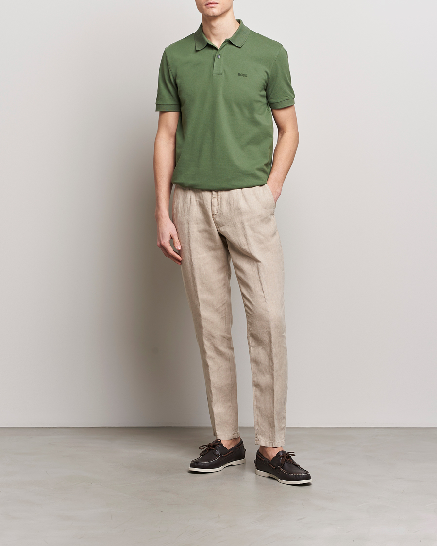 Herre | Bukser | BOSS BLACK | Genius Slim Fit Linen Pants Dark Beige
