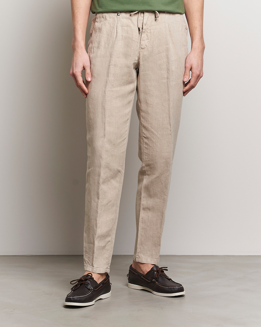 Herre | Afdelinger | BOSS BLACK | Genius Slim Fit Linen Pants Dark Beige