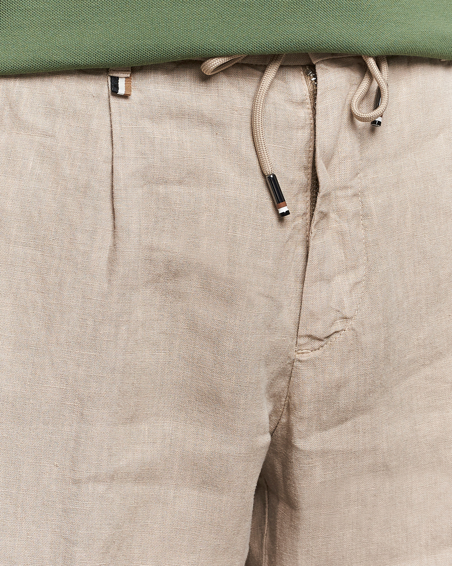 Herre | Bukser | BOSS BLACK | Genius Slim Fit Linen Pants Dark Beige