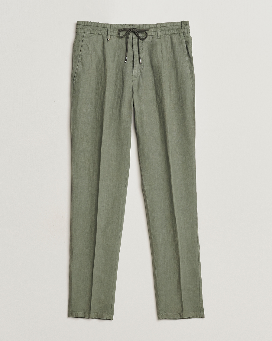 Herr |  | BOSS BLACK | Genius Slim Fit Linen Pants Open Green