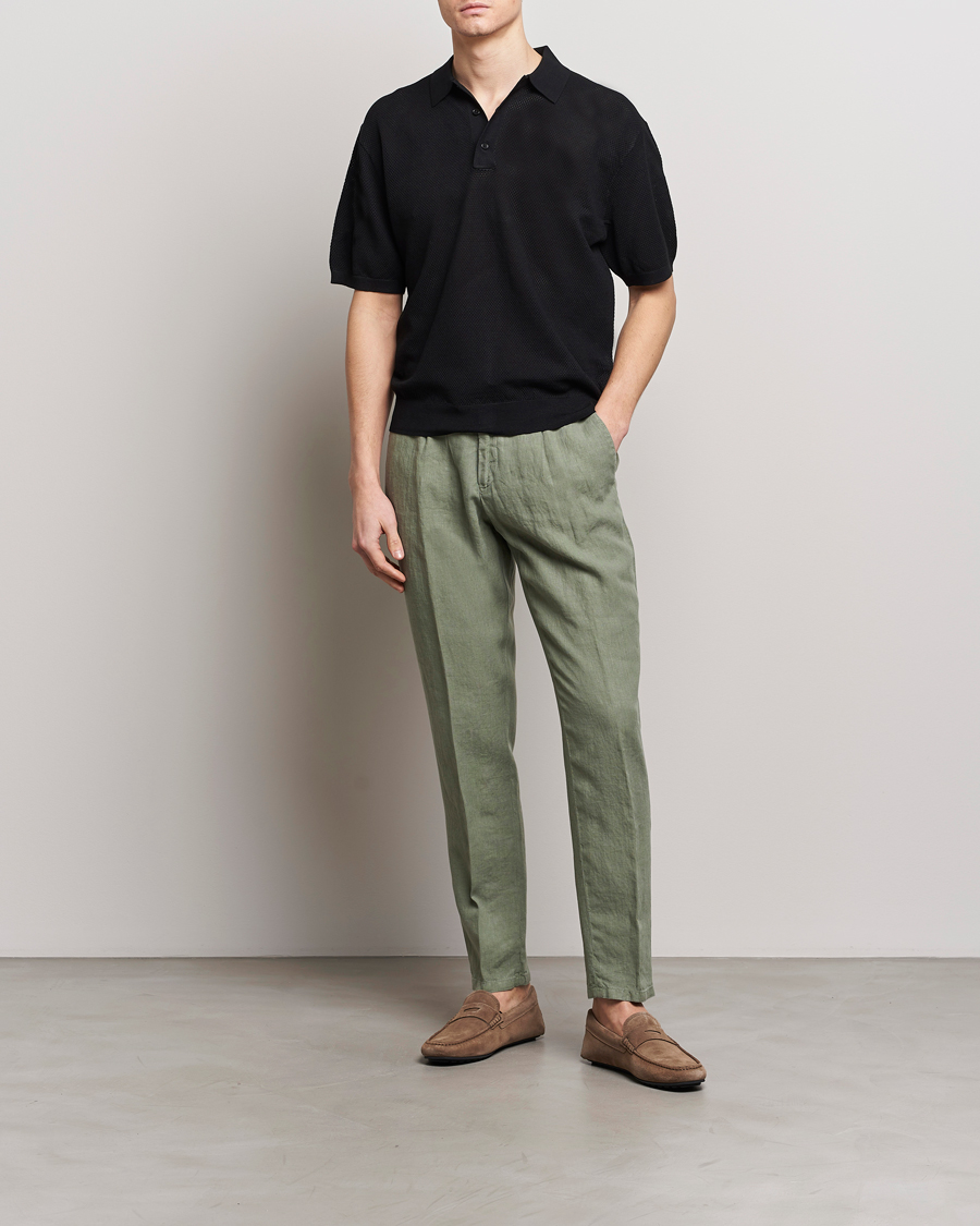 Herre | Bukser | BOSS BLACK | Genius Slim Fit Linen Pants Open Green
