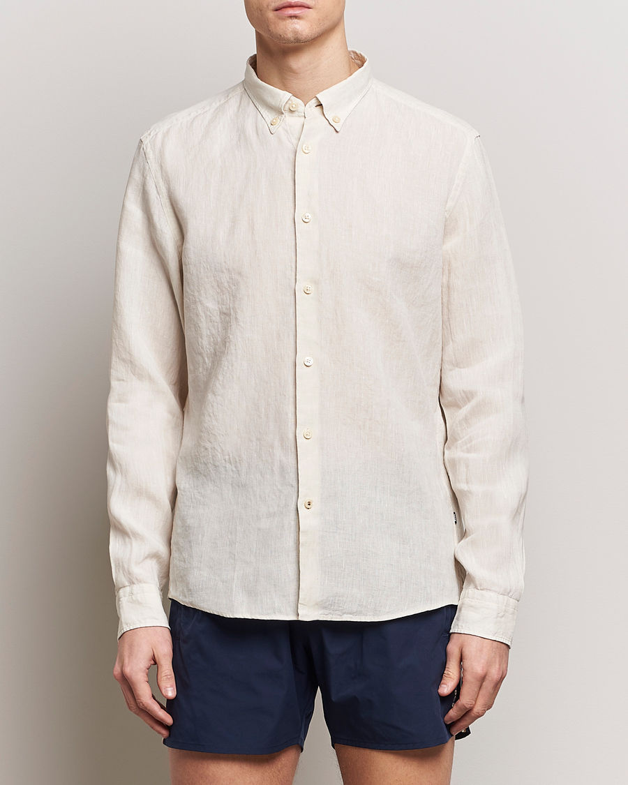 Herre | Tøj | BOSS BLACK | Liam Linen Shirt Open White