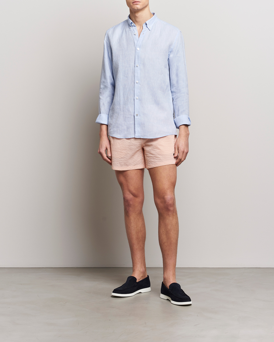 Herre | Skjorter | BOSS BLACK | Liam Linen Shirt Light Blue