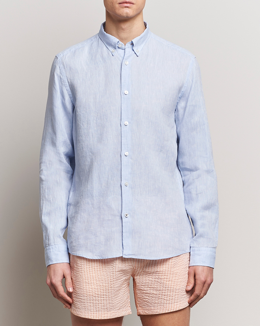 Herr | Skjortor | BOSS BLACK | Liam Linen Shirt Light Blue