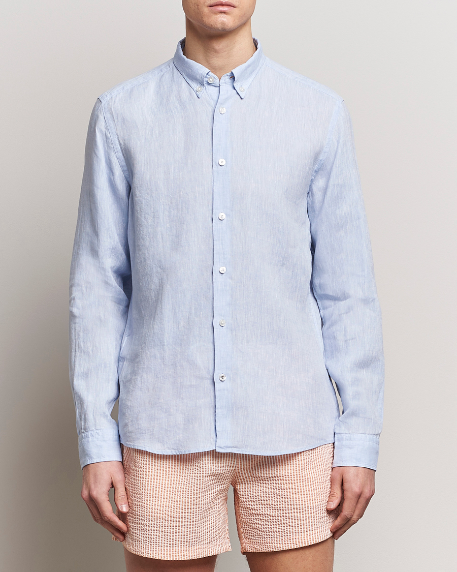 Herre | The linen lifestyle | BOSS BLACK | Liam Linen Shirt Light Blue