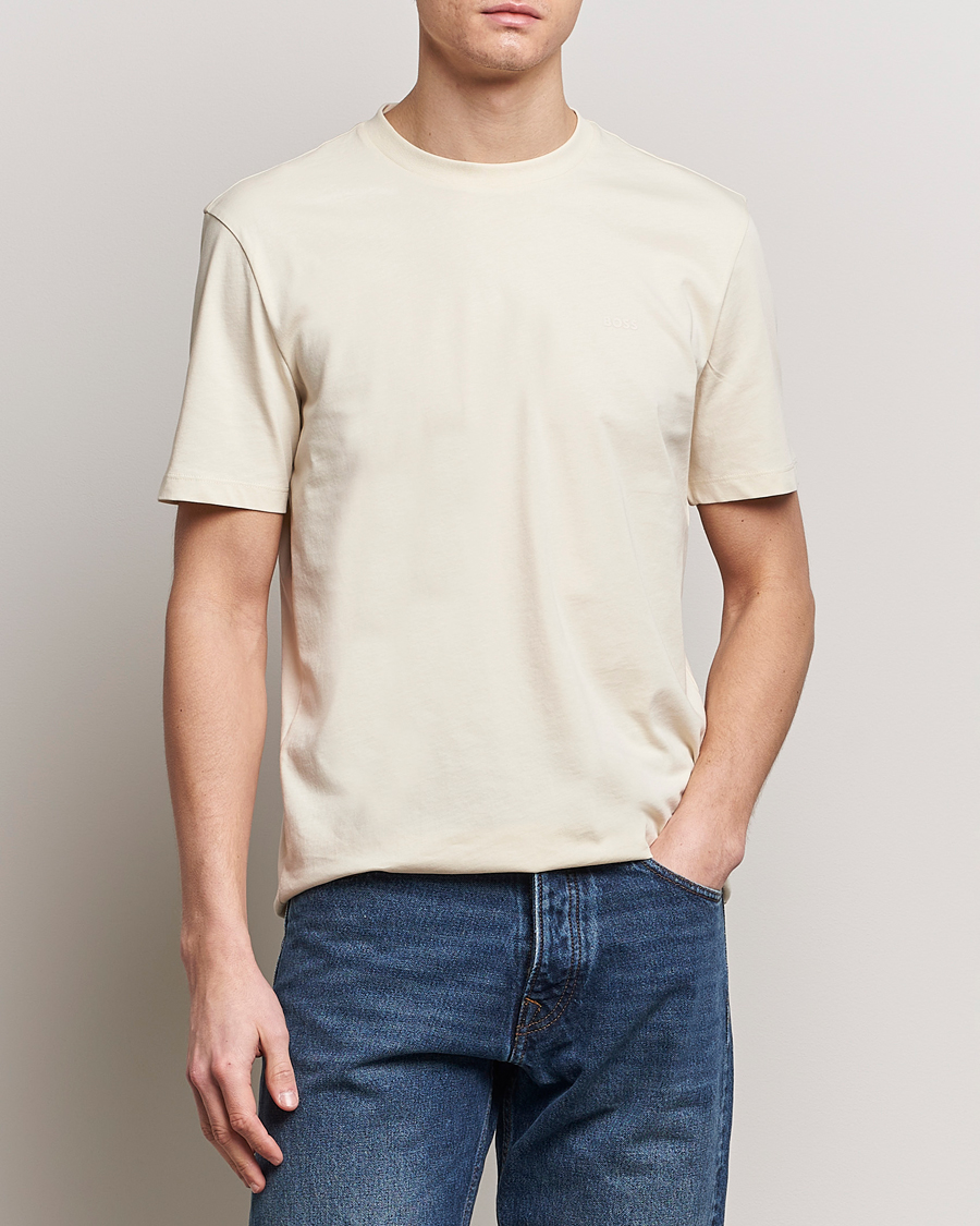 Herre | Hvide t-shirts | BOSS BLACK | Thompson Crew Neck T-Shirt Open White