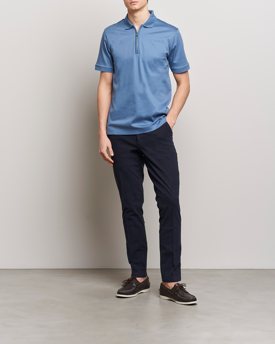 Herre | Polotrøjer | BOSS BLACK | Polston Half Zip Polo Light Blue