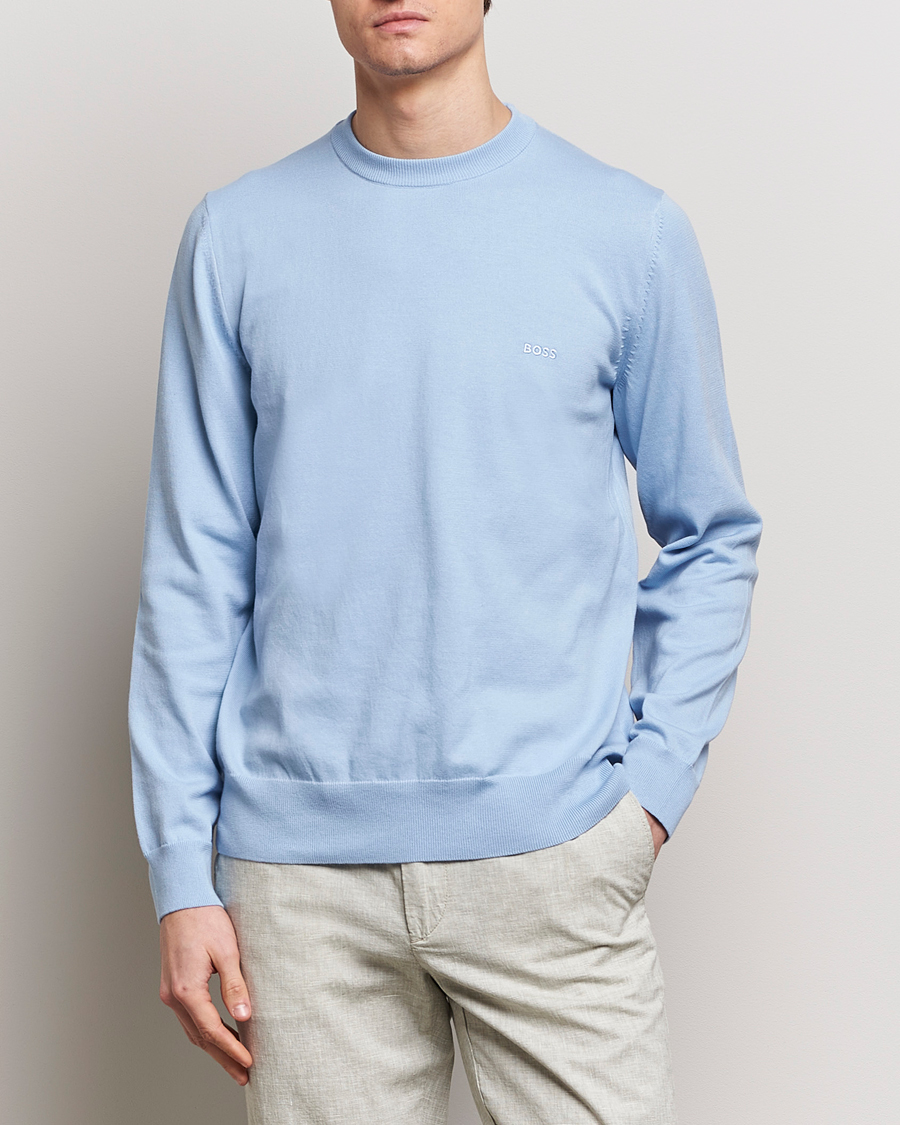 Herre | Trøjer | BOSS BLACK | Pacas Crew Neck Pullover Light Blue