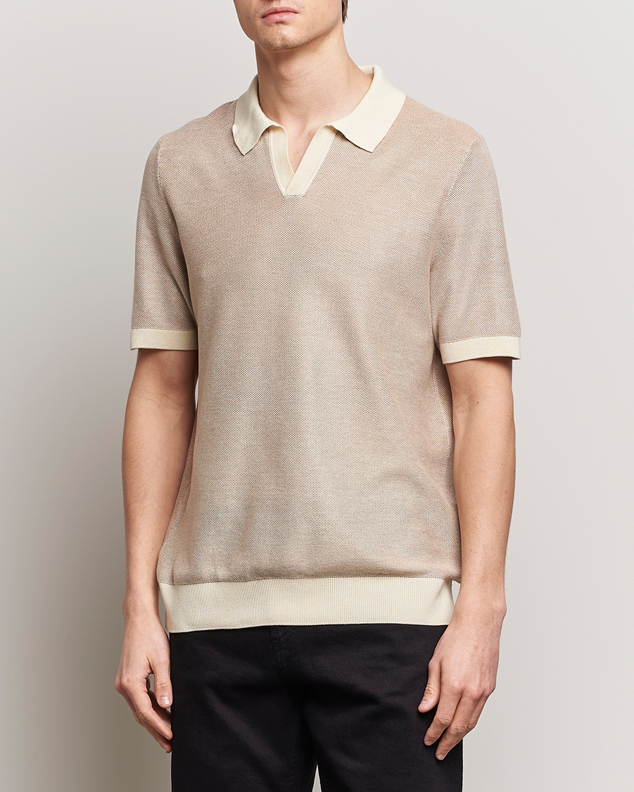 Herr | Pikéer | BOSS BLACK | Tempio Open Collar Polo Open Beige