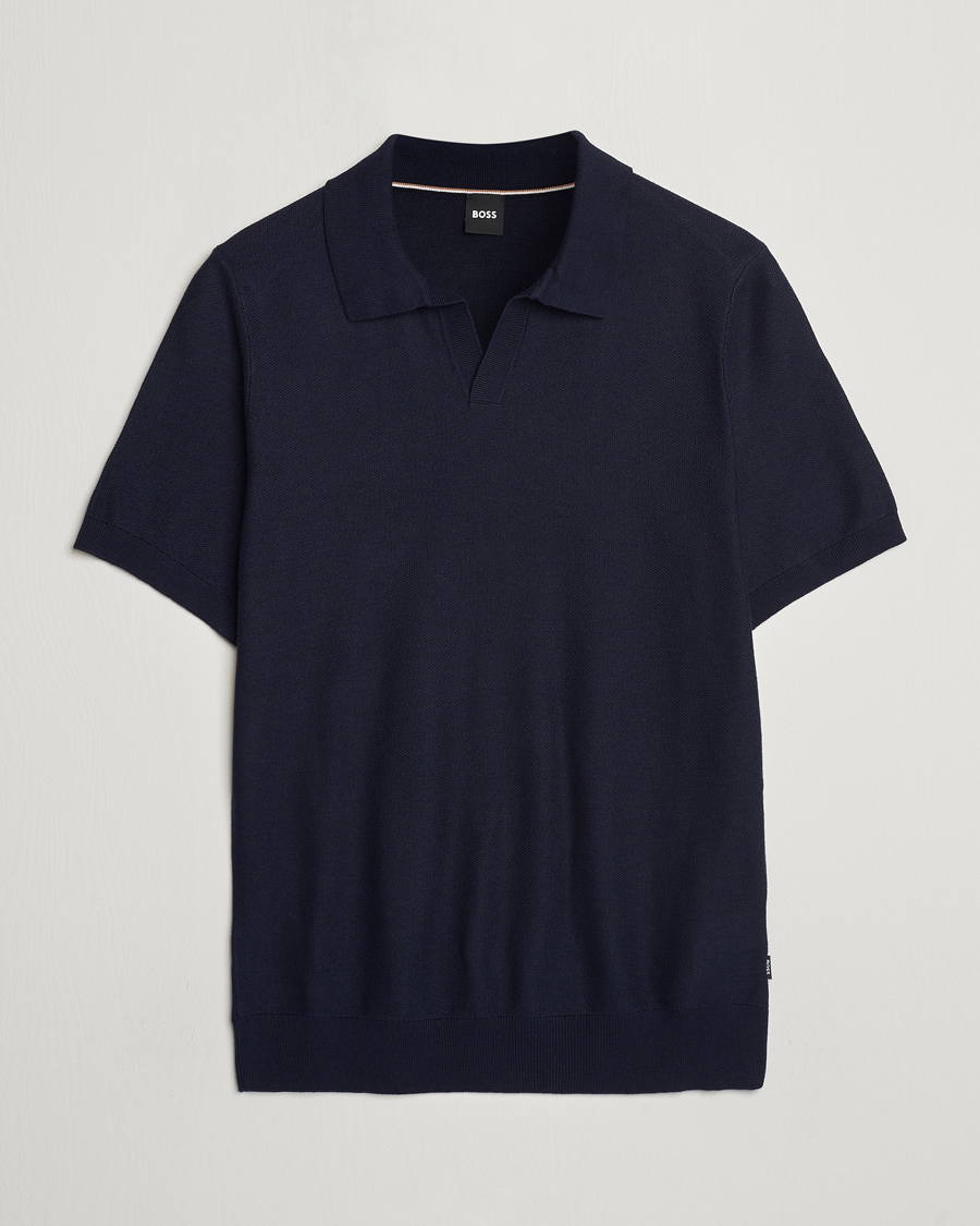 Herre | Polotrøjer | BOSS BLACK | Tempio Open Collar Polo Dark Blue