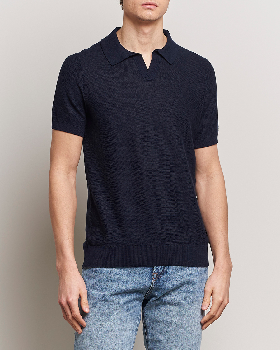 Herre | Polotrøjer | BOSS BLACK | Tempio Open Collar Polo Dark Blue