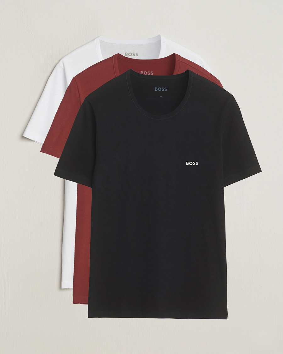 Herre |  | BOSS BLACK | 3-Pack Crew Neck T-Shirt Black/White/Red