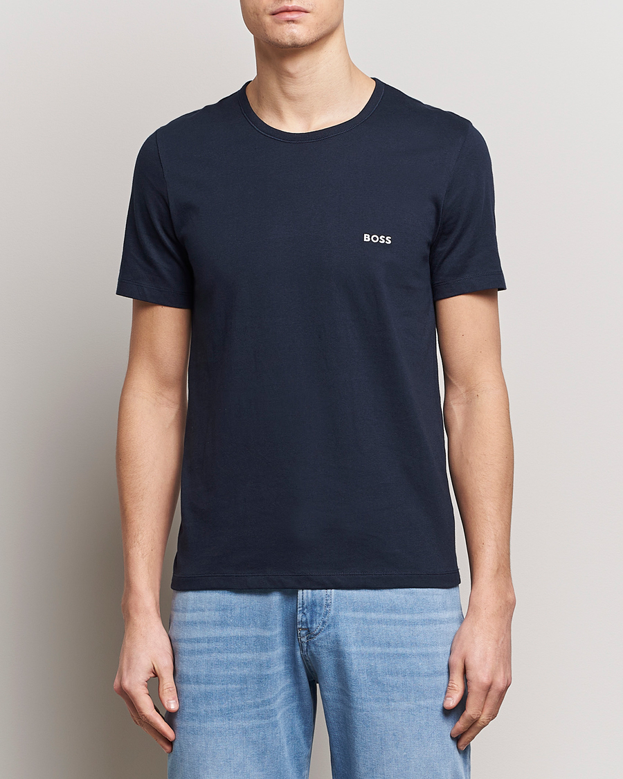 Herre |  | BOSS BLACK | 3-Pack Crew Neck T-Shirt Blue