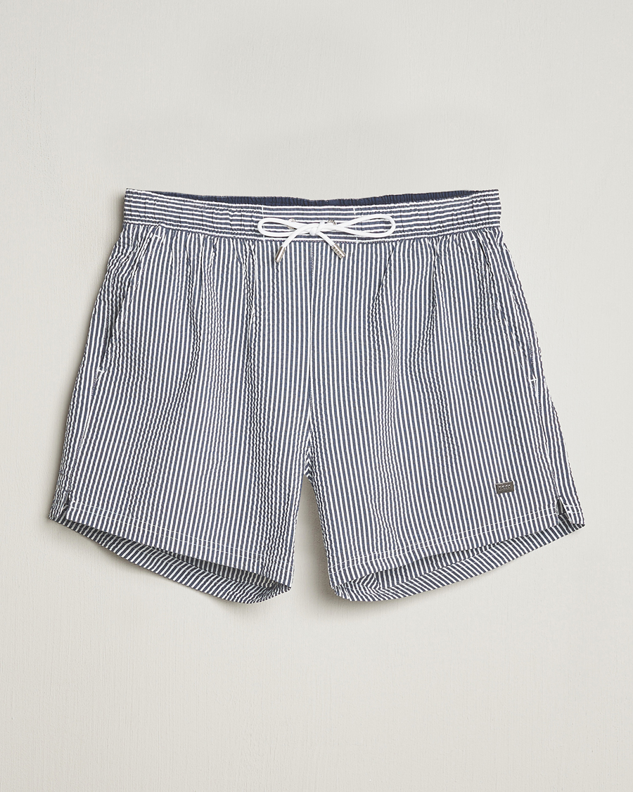 Herre | Badebukser | BOSS BLACK | Velvetfish Seersucker Swimshorts Navy