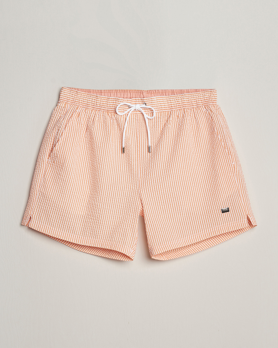 Herre | Badebukser | BOSS BLACK | Velvetfish Seersucker Swimshorts Orange