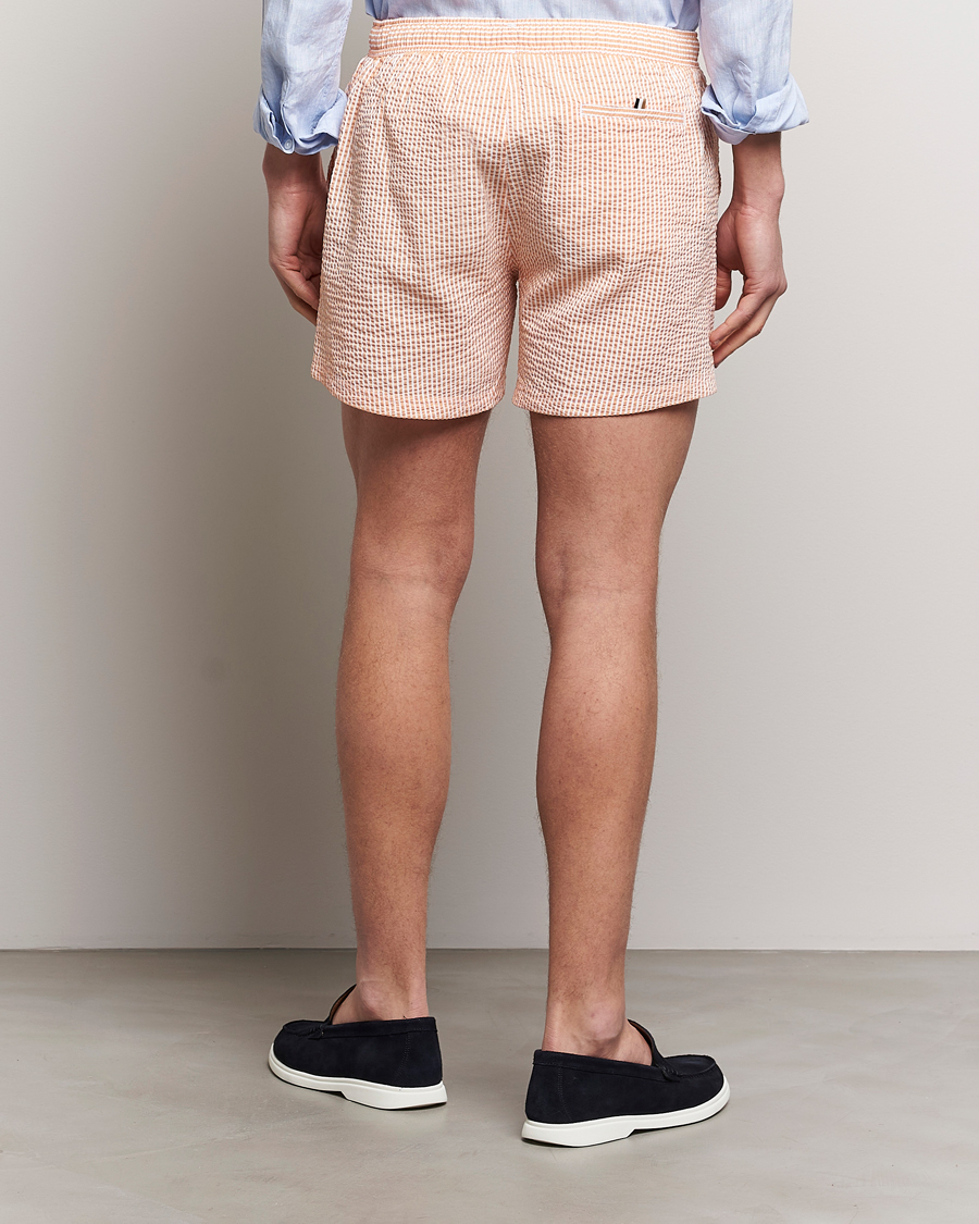 Herre | Badebukser | BOSS BLACK | Velvetfish Seersucker Swimshorts Orange