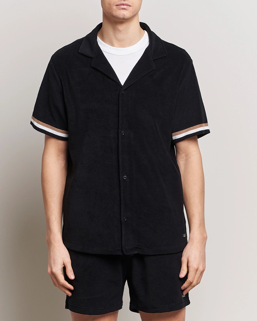 Herre | Kortærmede skjorter | BOSS BLACK | Short Sleeve Terry Shirt Black
